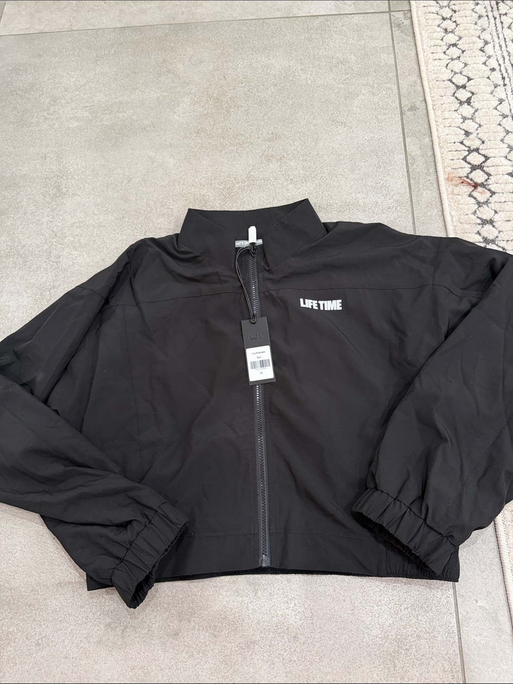 Lifetime Women's Black Zip-Up Crop Windbreaker